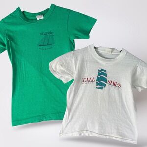 Vintage Newport Rhode Island Kids T-Shirts Lot Size Medium‎ 10/12 Tall Ships 80s